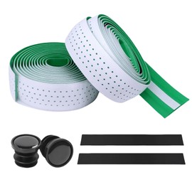 NELboNs - Cintas de manubrio de bicicleta, cómodas, antideslizantes, autoadhesivas, para bicicleta, para el camino, para amortiguar el sudor, transpirable, suave al tacto, de silicona EVA, 2 rollos,
