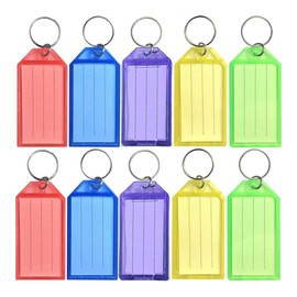 10 PCS Key Tags with Labels and Key Rings, Organize and Identify Your Essentials with Ease, Durable Plastic Key Fobs for Keys, USB, ID Tags, Luggage (Multicolor)