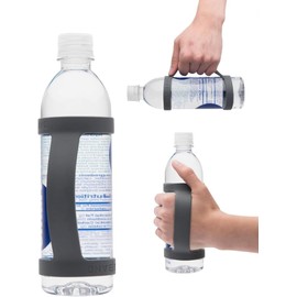 BottleBand - Grey Blank - One Size Fits All - Water Bottle Handle, Holder, Carrier, Grip, Strap, Band, Handheld, Drop Protection, Anti Slip for Running, Hiking, Walking, Carrying, or Jogging