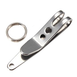 SuperglockT Silver Key Ring Key Clip Carabiner with Key Ring Keyring Stainless Steel Key Holder Multiclip Multi-Purpose Tactical Clip 38 x 7 mm (2)