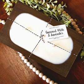 Royxen 4 Pack Dough Bowl for Candle, Wooden Dough Bowls Paulownia, Rustic Bowl Vintage, Bowls for Candle, Rectangular, Brown