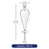 Labasics Graduated Separatory Funnel, 500 ml Heavy Wall Borosilicate Glass