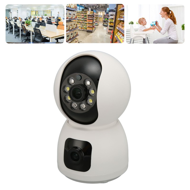 Security Camera 2K 4MP Dual Lens 2.4G Mobile App 360°