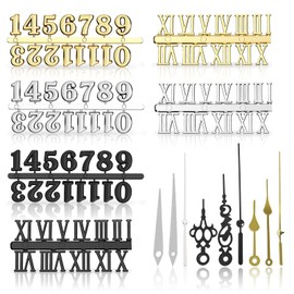 VEGCOO 9 Piece Watch Number Kit Watch Accessories Set Watches Digital Cards Roman Numerals Clock Hands in Gold Silver and Black Three Colour Watch Accessories DIY