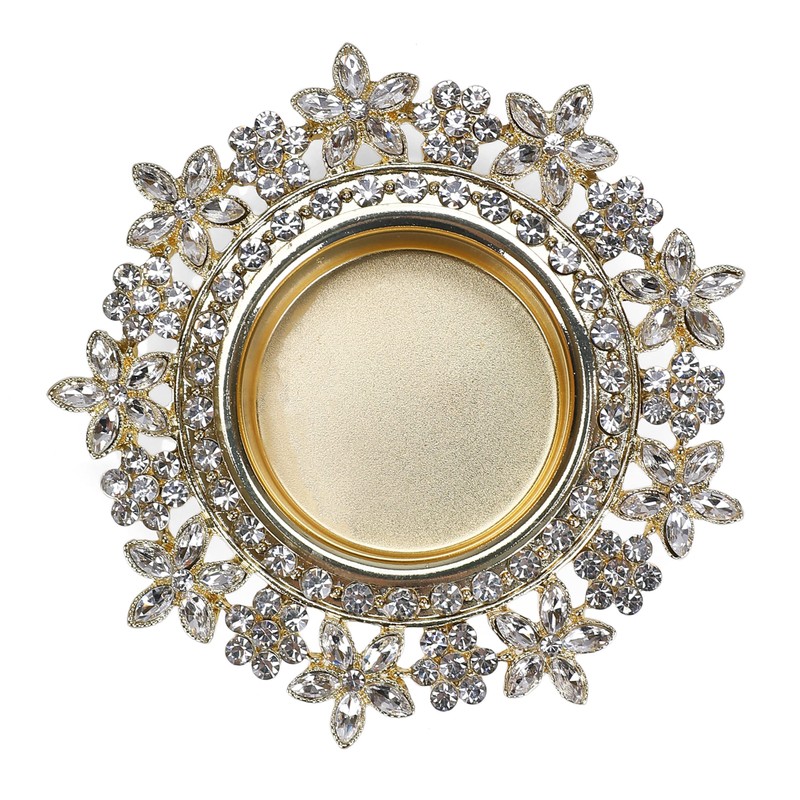 Single Crystal Tealight Candle Holders - Gold, Rose Gold, 8.5cm