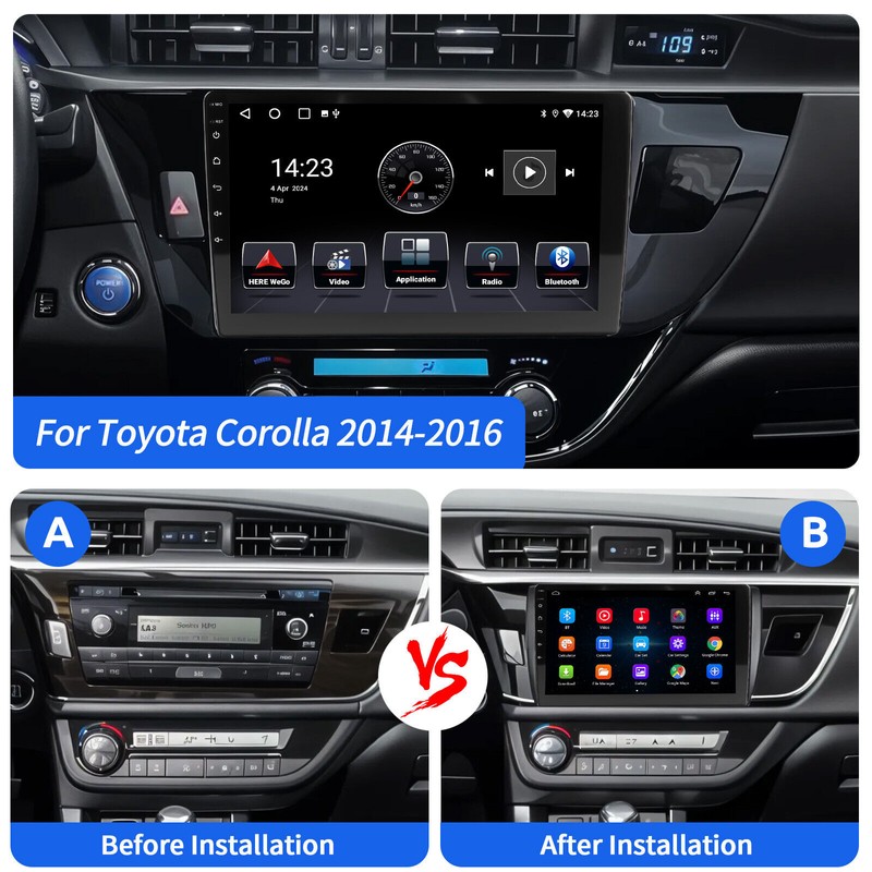 ESSGOO Apple Carplay For Toyota Corolla 2014-2016 Android 14 Auto