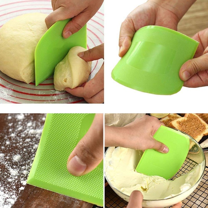 Dough Scraper Set of (1+1), Stainless Steel Bench Scraper Chopper