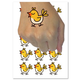 Carefree Bird Chirping Temporary Tattoo Water Resistant Fake Body Art Set Collection - 54 1" Tattoos (1 Sheet)