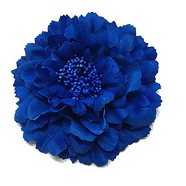 HC-01 Floral Fall Peony Flower Hair Clip Flamenco Dancer Pin up Flower Brooch (Royal Blue)