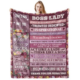 Christmas Boss Lady Gifts for Women, Boss Day Gifts, Boss Day Gifts for Her, Boss Appreciation Gifts for Women, Boss Lady Throw Blanket 60"x 50"