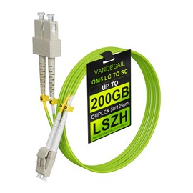 VANDESAIL OM5 Fiber Patch Cord SC to LC,1/10/40/100Gbs Duplex Multi-Mode Fiber Optical Cable Fiber Jumper LSZH 50/125µm -1m(3.28ft) 1 Pack