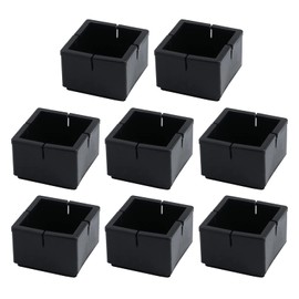 Antrader Silicon Furniture Chair Leg Feet Tips Covers,Sofa Non-Slip Table Leg Felt Pads,Wood Floor Protectors,Fit 2" x 2" Square Chair Legs, 8-Pack,Black