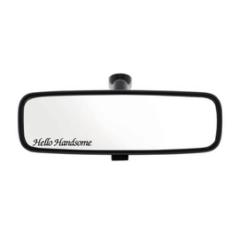 3.5 x .55" Hello Handsome Vinyl Decal Rearview Mirror Bumper Sticker, Windows, Cars, Trucks, laptops, etc