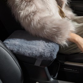 SEG Direct Auto Center Console Cover, Furry Car Armrest Cover, Soft Fluffy Middle Console Pad, Car Armrest Seat Box Cover for Women Men, Universal Fit for Most Vehicle, SUV, Truck, Car (Blue Gray)