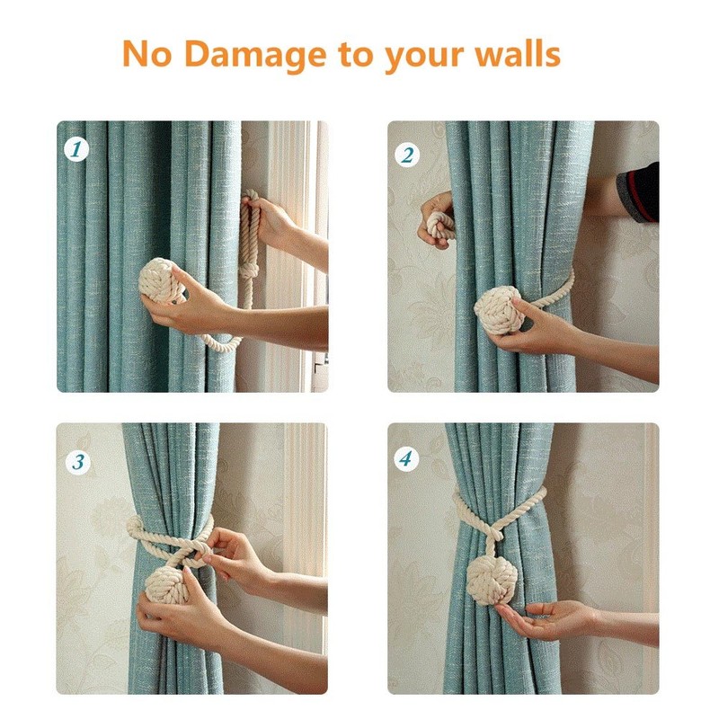 Melaluxe 2 Pack Curtain Tiebacks - Heavy Duty Curtain Rope