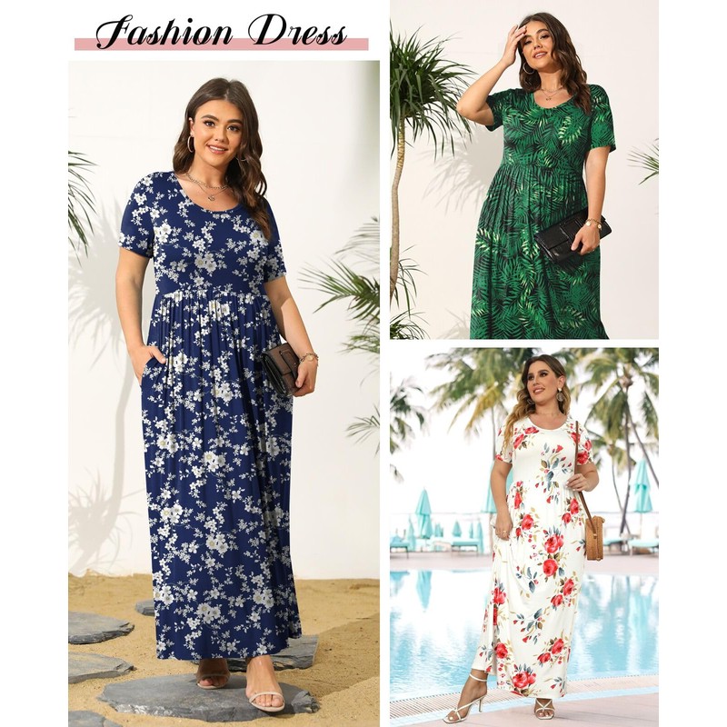 BISHUIGE BISHUIGE Plus Size Maxi Dresses for Women Summer Casual
