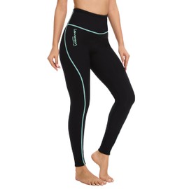 Lemorecn Wetsuit Pants Women 2mm, Super Stretch Neoprene Women’s Wetsuit Pants for Diving Surfing Swimming Snorkeling Scuba Kayaking Water Sports(CA1023green-L)