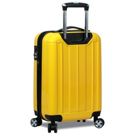 World Traveler Contour Lightweight Polycarbonate Hardside Expandable Spinner Luggage with TSA Lock, Yellow, 2-Piece Set(20in,28in)