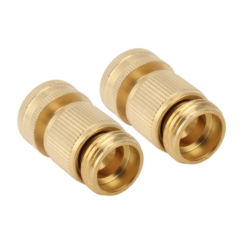 2PCS Water Hose Quick Connector Brass 3/4 Inch Male and