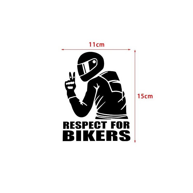 EROSPA® Sticker Car Motorcycle Respect for Bikers (Silver)