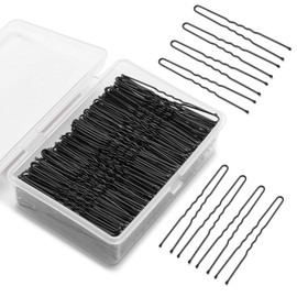 Mia Klein U Shaped Hair Pins -2.4 Inch 250 Count, Professional Hair Styling Pins for Women, Girls, and Hairdressing Salons - Includes Clear Storage Box for Updos and Bun Hair (Black)