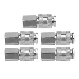 Acoplador Rápido de Rosca Hembra de 5 Piezas Acoplador Rápido de Rosca Hembra Acoplador de Aire Hembra NPT de 1/4 Pulgada, Acoplador de Herramienta de