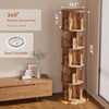oneinmil Rotating Bookshelf, Rotating Bookcase for Small Space, 360° Corner