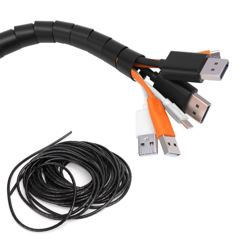 Spiral Cable Wrap - 25 Ft 3/8" Spiral Wire Wrap