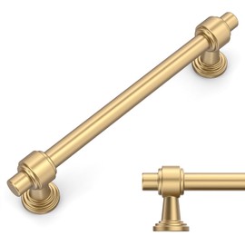 Amerdeco 10 Pack Champagne Bronze Cabinet Pulls 5 Inch(128mm) Hole Center Drawer Pulls Cabinet Hardware Kitchen Cabinet Handles for Bathroom Dresser Pulls ZH0069