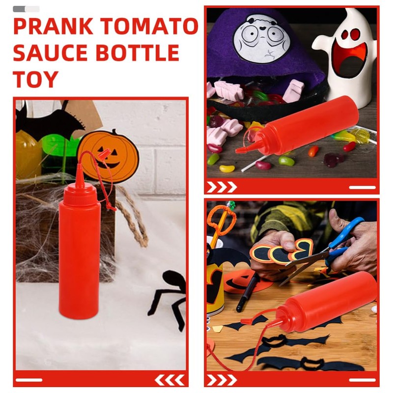 STOBOK Fake Ketchup Bottle, Realistic Prank Dispenser for Surprise Parties,