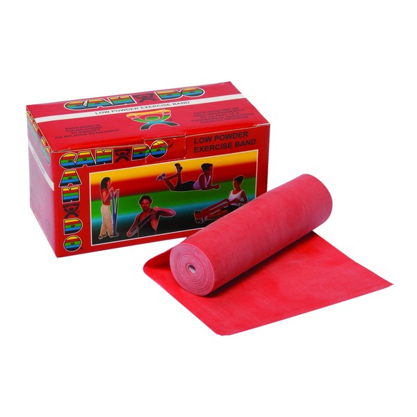 CanDo? Low Powder Exercise Band - 6 yard roll - Red - light