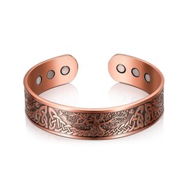 Copper Magnetic Bracelets and Rings, Copper Magnetic Bracelet and Copper Magnetic Ring for Men and Women, Adjustable Bracelet