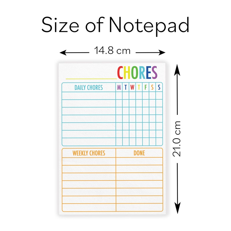 Kid's Chores Notepad - Chore Chart Notepad for Children -