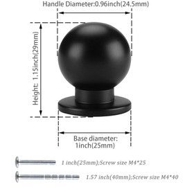 goldenwarm 20 Pack Kitchen Cabinet Knobs Black Drawer Knobs - Black Knobs for Cabinets Cupboard Door Knobs Modern Cabinet Hardware Dresser Drawer Knobs