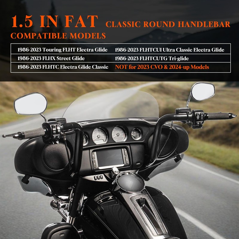 10 Inch Rise 1 1/2" 1986-2023 Street Glide Handlebars Classic