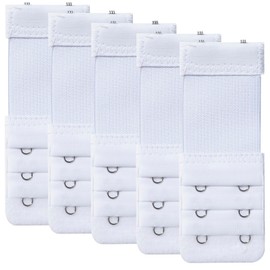 NANXJIUR Women's Bra Extender Extender 5 Pieces Bra Extension Extension 2 Hooks Elastic Bra Extender Band Soft Strap Comfortable, White, S