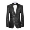 LiveZou Men's Floral Dinner Party Prom Wedding Stylish Tuxedo Suits