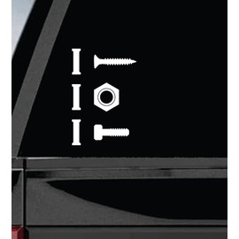 I Screw I Nut I Bolt Car Decal Bumper Sticker Vinyl Quote Decor Truck Window Windshield JDM Rearview Trendy Funny Automobile Men Dad Union Job Tools Handyman Blue Collar (5" Height x 3" Width)