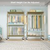 FUTASSI P1 Rolling Clothes Rack, Movable Metal Garment Closet Organizer