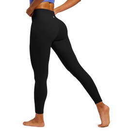IUGA No Front Seam Scrunch Butt Lifting Leggings for Women Tummy Control Compression Workout Seamless Leggings for Gym Yoga Black