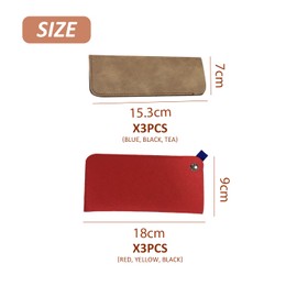 3 Pieces Leather Glasses Bags And 3 Pieces Felt Glasses Bags, Glasses Storage Bags, Glasses Accessories, Portable Glasses Wear.