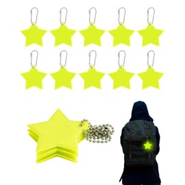 TPZORJX Safety Reflector Pendant, Pack of 15 Star Reflectors, Children's Pendant for Backpack, School Bag, Reflective Key Ring for School Bag, Backpack, Cycling, Walking, Running