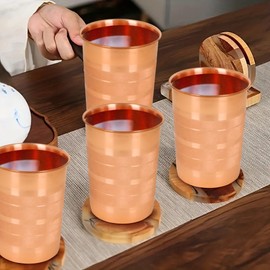 Zap Impex Copper Water Glass - Pure Copper Ayurvedic Health Benefits 250ml - Everyday Drinkware (4), ZPCLG-5