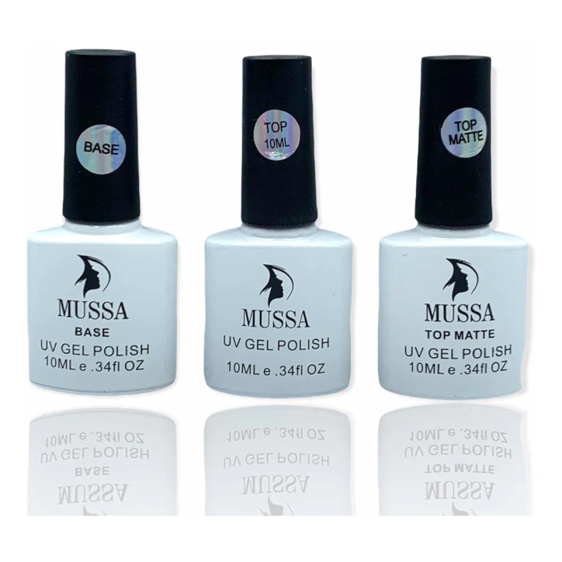Trío Base,top Y Top Matte 10ml Esmalte Gel Uv Uñas