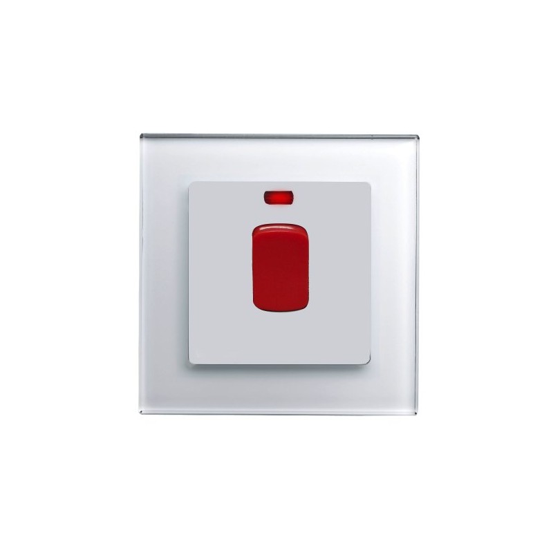 Retrotouch 45A Cooker switch with Neon DP, White PG