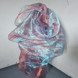 Two Tone Sheer Organza Fabric Iridescent -3.3 Yard Long,59-Inch Wide - for DIY,Sewing Crafts,Wedding & Party Decorations,Tulle,Gauze,Fabric Decorative Edge,Handicraft Enthusiasts（Two Tone Blue red）