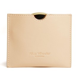 Alice Wheeler kompakte Venedig Spiegel, 7,5 cm Doppelvergrößerung, vegane Ledertasche, Gold (Sand)