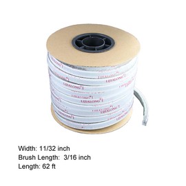 TORRAMI Felt Pile Weather Stripping 11/32 inch x 3/16 inch x 62 ft, Sliding Windows and Door Frame Side Brush Seal, Draft Stopper Soundproofing, Grey