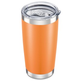 Orebigo 20 oz Tumbler with Lid Stainless Steel Double Wall Vacuum Insulated Tumblers Powder Coated Cups Travel Mug Keep Drinks Cold and Hot, Orange