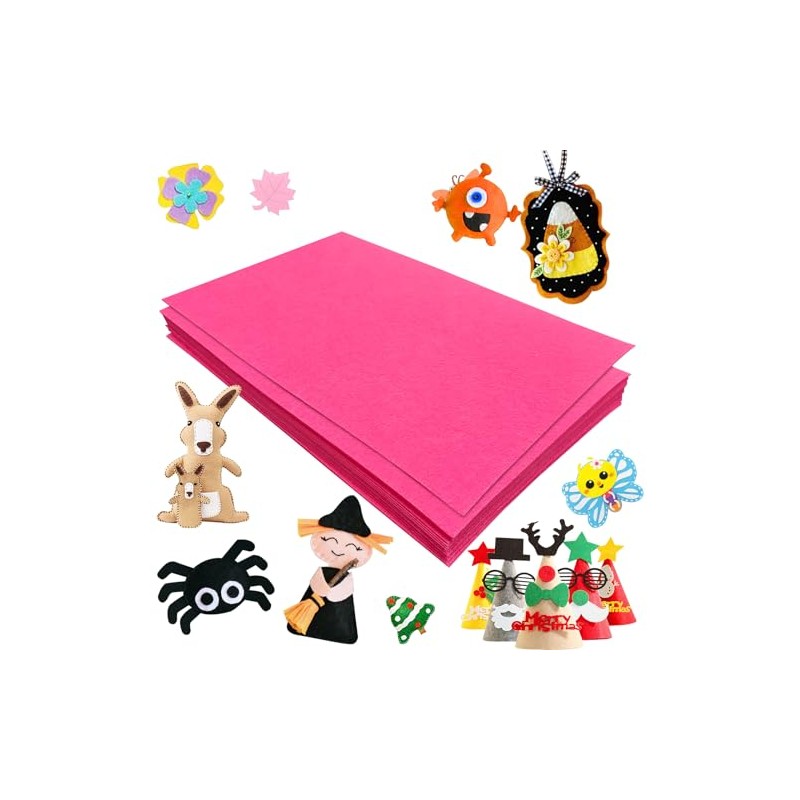 Jtnohx Felt for Crafts, 16 Pcs Felt Fabric, 7"×11.3" Stiff